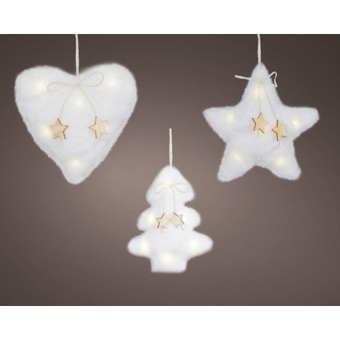 OGGETTI NATALIZI INNEVATI LED 3 ASSORTITI H.18